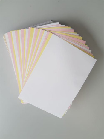 pre-collated triplicate carbonless paper